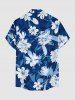 Flowers Leaf Print Buttons Pocket Hawaii Shirt For Men -  