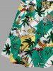 Coconut Tree Pineapple Tropical Leaf Print Drop Shoulder Hawaii Midi Dress -  