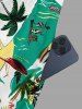 Coconut Tree Pineapple Tropical Leaf Print Drop Shoulder Hawaii Midi Dress -  