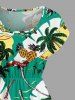 Coconut Tree Pineapple Tropical Leaf Print Drop Shoulder Hawaii Midi Dress -  