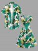 Coconut Tree Pineapple Tropical Leaf Print Drop Shoulder Hawaii Midi Dress -  