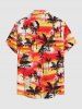 Coconut Tree Colorful Sky Print Matching Hawaii Beach Outfit For Couples -  