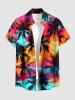 Coconut Tree Graffiti Print Matching Hawaii Beach Outfit For Couples -  