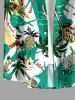 Coconut Tree Pineapple Tropical Leaf Print Matching Hawaii Beach Outfit For Couples -  