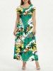 Coconut Tree Pineapple Tropical Leaf Print Matching Hawaii Beach Outfit For Couples -  