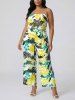 Coconut Tree Flowers Print Matching Hawaii Beach Outfit For Couples -  
