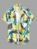 Coconut Tree Flowers Print Matching Hawaii Beach Outfit For Couples -  