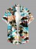 Coconut Tree Flower Sea Sailboat Print Matching Hawaii Beach Outfit For Couples -  