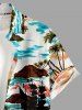 Coconut Tree Flower Sea Sailboat Print Matching Hawaii Beach Outfit For Couples -  