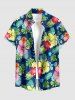 Tenue assortie de plage hawaïenne à imprimé feuilles tropicales et fleurs d'hibiscus pour couples - Vert 