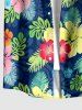 Tenue assortie de plage hawaïenne à imprimé feuilles tropicales et fleurs d'hibiscus pour couples - Vert 