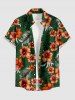 Tenue de plage hawaïenne assortie pour couple à imprimé fleur d'hibiscus et feuille tropicale - Vert profond 