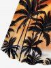 Robe hawaïenne trapèze cintrée à imprimé cocotier dégradé crépuscule - Orange Foncé L