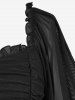 Plus Size Ruched Panel Ruffles Flare Sleeve Tulip Hem Dress -  