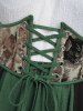 Robe grande taille médiévale Renaissance avec corset à lacets et œillets, volants et dentelle - Vert profond 2X | US 18-20
