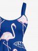 Robe débardeur hawaïenne à imprimé flamants roses et feuilles tropicales (bretelles ajustables) - Bleu 5X
