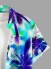 Coconut Tree Tropical Leaf Print Buttons Pocket Hawaii Shirt For Men -  