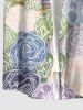 Chemise hawaïenne pour homme à imprimé fleurs et feuilles, avec boutons et poche - Violet clair 2XL