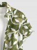 Chemise hawaïenne pour homme à imprimé fleurs et feuilles tie-dye, avec boutons et poche - Vert clair S