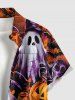 Ensemble assorti pour couple avec imprimé citrouille et fantôme d'Halloween - Orange Foncé 