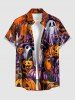 Ensemble assorti pour couple avec imprimé citrouille et fantôme d'Halloween - Orange Foncé 
