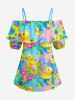 Tenue de plage hawaïenne assortie pour couples avec imprimé canards, bouées et étoiles de mer - Pers 
