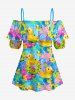 Tenue de plage hawaïenne assortie pour couples avec imprimé canards, bouées et étoiles de mer - Pers 