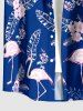 Flamingo Flowers Tropical Leaf Print Matching Hawaii Beach Outfit For Couples -  