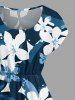 Flowers Leaf Print Matching Hawaii Beach Outfit For Couples -  