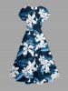 Flowers Leaf Print Matching Hawaii Beach Outfit For Couples -  