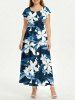 Flowers Leaf Print Matching Hawaii Beach Outfit For Couples -  