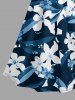 Flowers Leaf Print Matching Hawaii Beach Outfit For Couples -  
