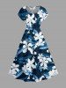 Flowers Leaf Print Matching Hawaii Beach Outfit For Couples -  