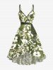 Flower Leaf Tie Dye Print Matching Hawaii Beach Outfit For Couples -  
