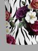 Tenue assortie hawaïenne pour couple à imprimé rayures zèbre, feuilles et fleurs - Blanc Lait 