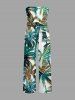 Ensemble assorti hawaïen pour couple avec imprimé cocotier - Turquoise Foncée 