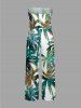 Ensemble assorti hawaïen pour couple avec imprimé cocotier - Turquoise Foncée 