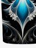 Robe ajustée hawaïenne à imprimé floral baroque et volutes vintage - Noir 6X