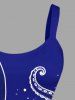 Robe débardeur hawaïenne à imprimé pieuvre et à blocs de couleur (bretelles réglables) - Bleu profond 5X