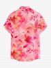 Chemise hawaïenne pour homme à imprimé tie-dye fleurs, avec boutons et poche - Rose clair 2XL