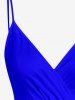 Robe camisole hawaïenne à imprimé fleurs et feuilles, décolleté croisé - Bleu 6X