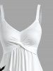 Robe trapèze à imprimé cocotiers et paysage marin, twist hawaïen - Blanc S
