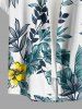 Chemise hawaïenne pour homme à imprimé fleurs, feuilles tropicales et branches, avec poche boutonnée. - Blanc 2XL