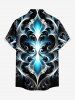 Ensemble de plage hawaïen assorti pour couples, motif floral baroque à volutes vintage - Noir 
