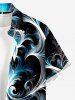 Ensemble de plage hawaïen assorti pour couples, motif floral baroque à volutes vintage - Noir 