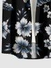 Flower Leaf Print Buttons Pocket Hawaii Shirt For Men -  
