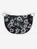 Paréo de plage hawaïen convertible à imprimé feuilles et fleurs - Noir 2X