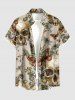 Tenue de plage hawaïenne assortie pour couples à imprimé crânes, papillons, fleurs, feuilles et libellules - Bronze 