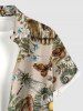 Tenue de plage hawaïenne assortie pour couples à imprimé crânes, papillons, fleurs, feuilles et libellules - Bronze 