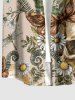 Tenue de plage hawaïenne assortie pour couples à imprimé crânes, papillons, fleurs, feuilles et libellules - Bronze 